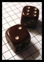 Dice : Dice - 6D Pipped - Brown With White Pips